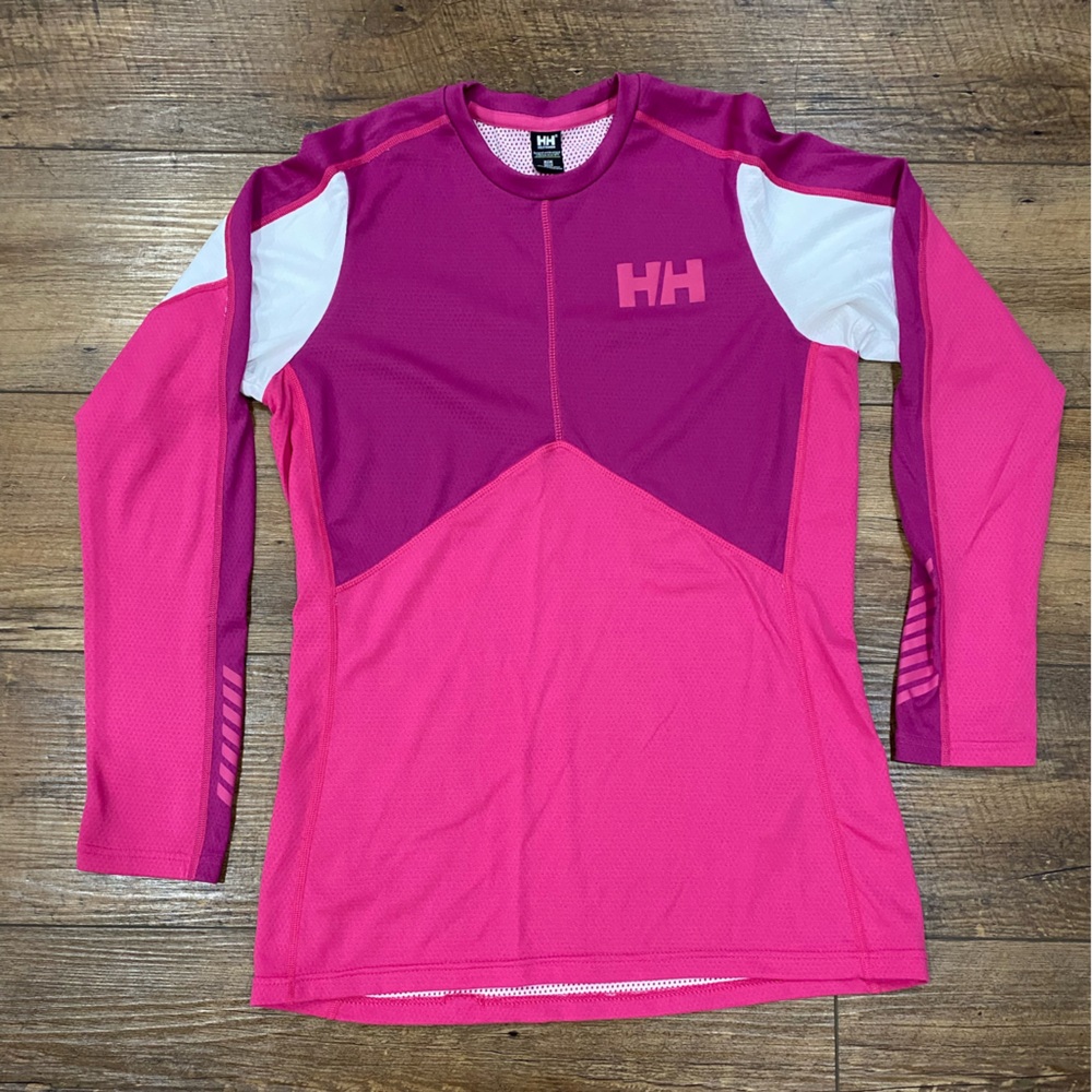Helly Hansen Women's Long Sleeve Underlayer - Pink and White